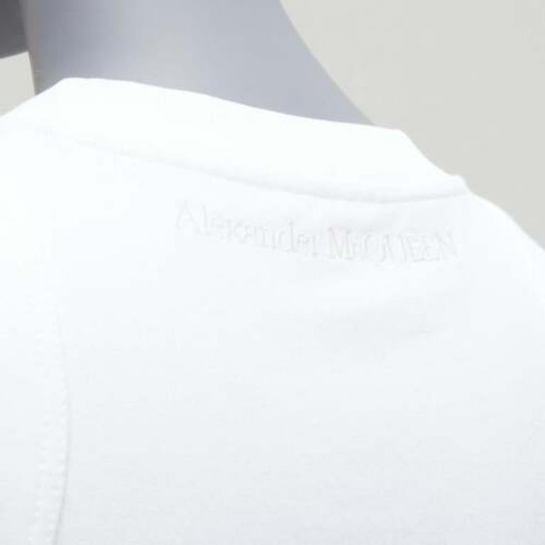ALEXANDER MCQUEEN 2022 white cut out shoulder flared short dress IT38 XS For Sale 2