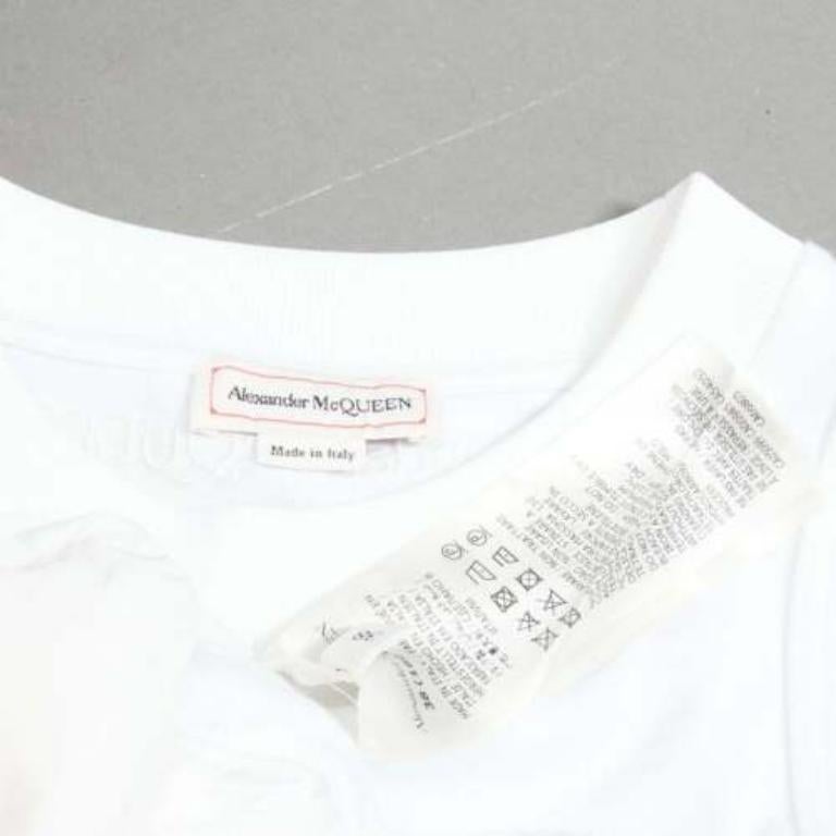 ALEXANDER MCQUEEN 2022 white cut out shoulder flared short dress IT38 XS For Sale 3