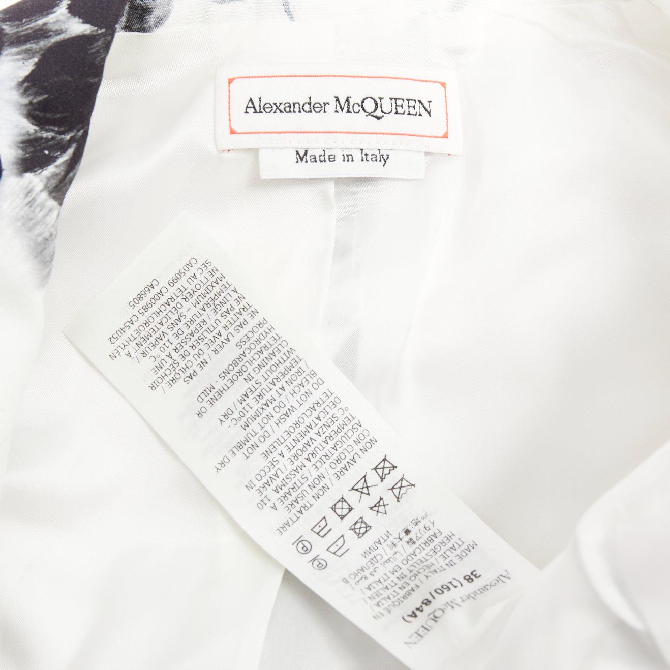 ALEXANDER MCQUEEN 2023 Chiaroscuro Xray floral fitted blazer jacket IT38 XS en vente 4