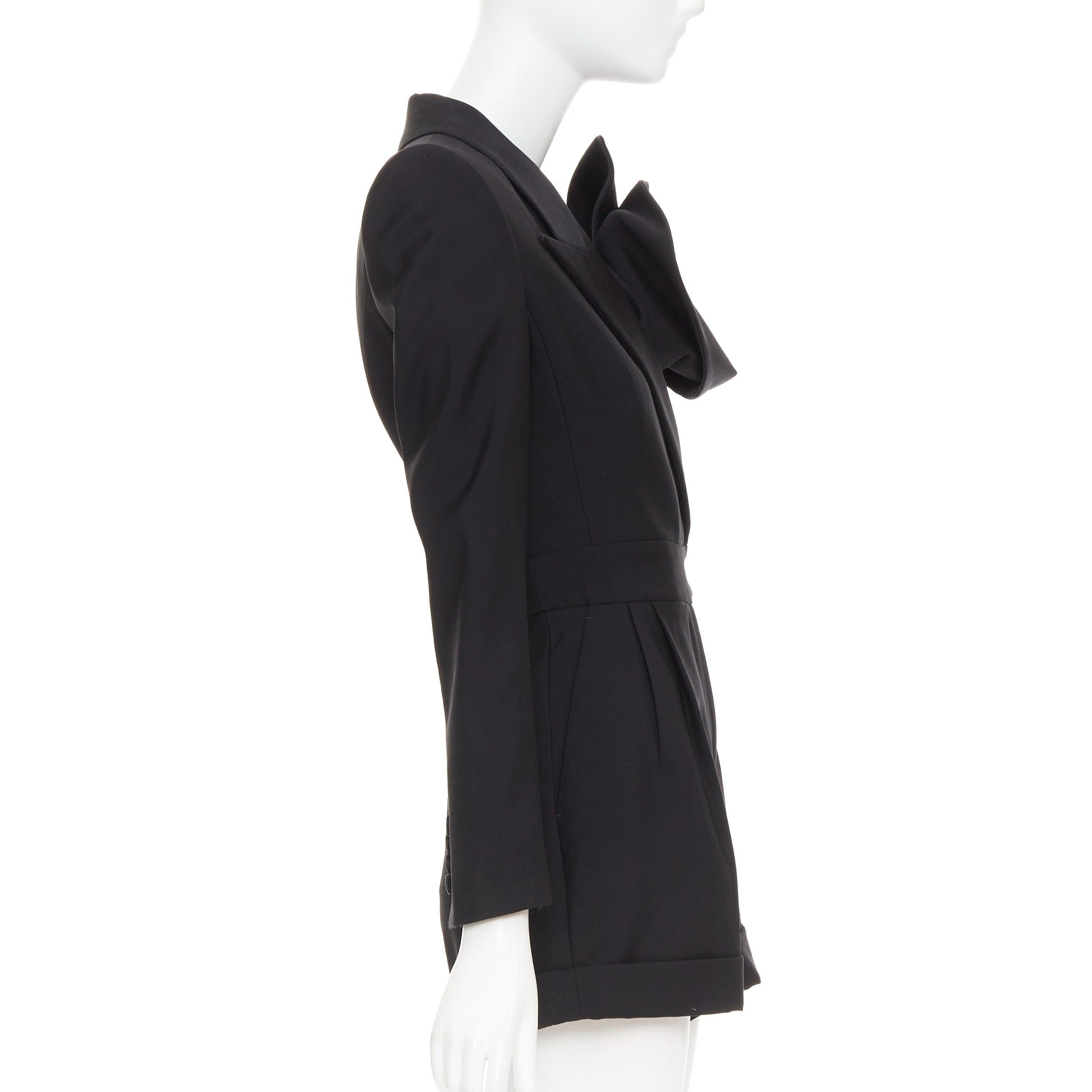 ALEXANDER MCQUEEN 2023 Orchidee verschönert schwarz slim fit Wolle playsuit IT36 XS im Zustand „Hervorragend“ im Angebot in Hong Kong, NT