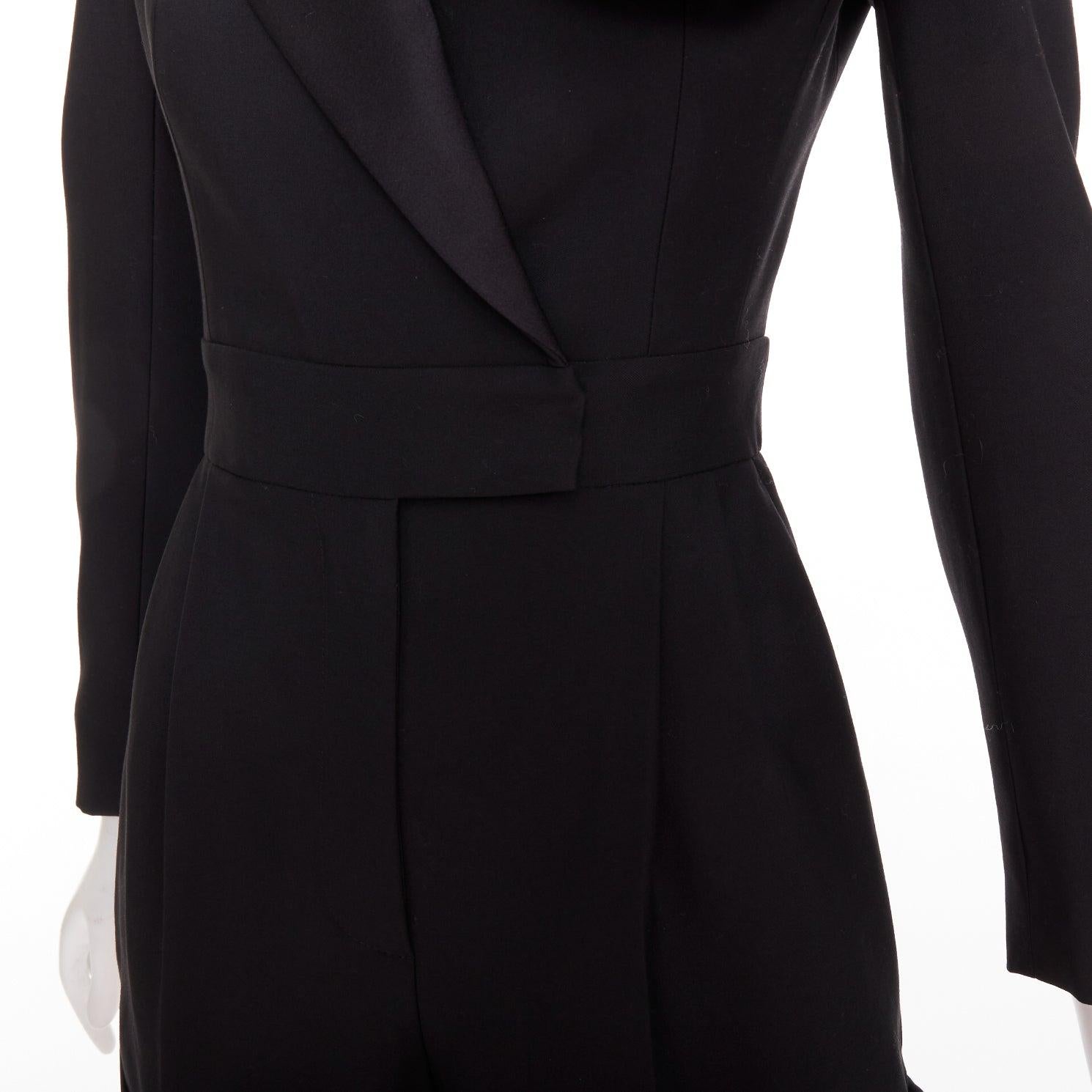 ALEXANDER MCQUEEN 2023 Orchidee verschönert schwarz slim fit Wolle playsuit IT36 XS im Angebot 2
