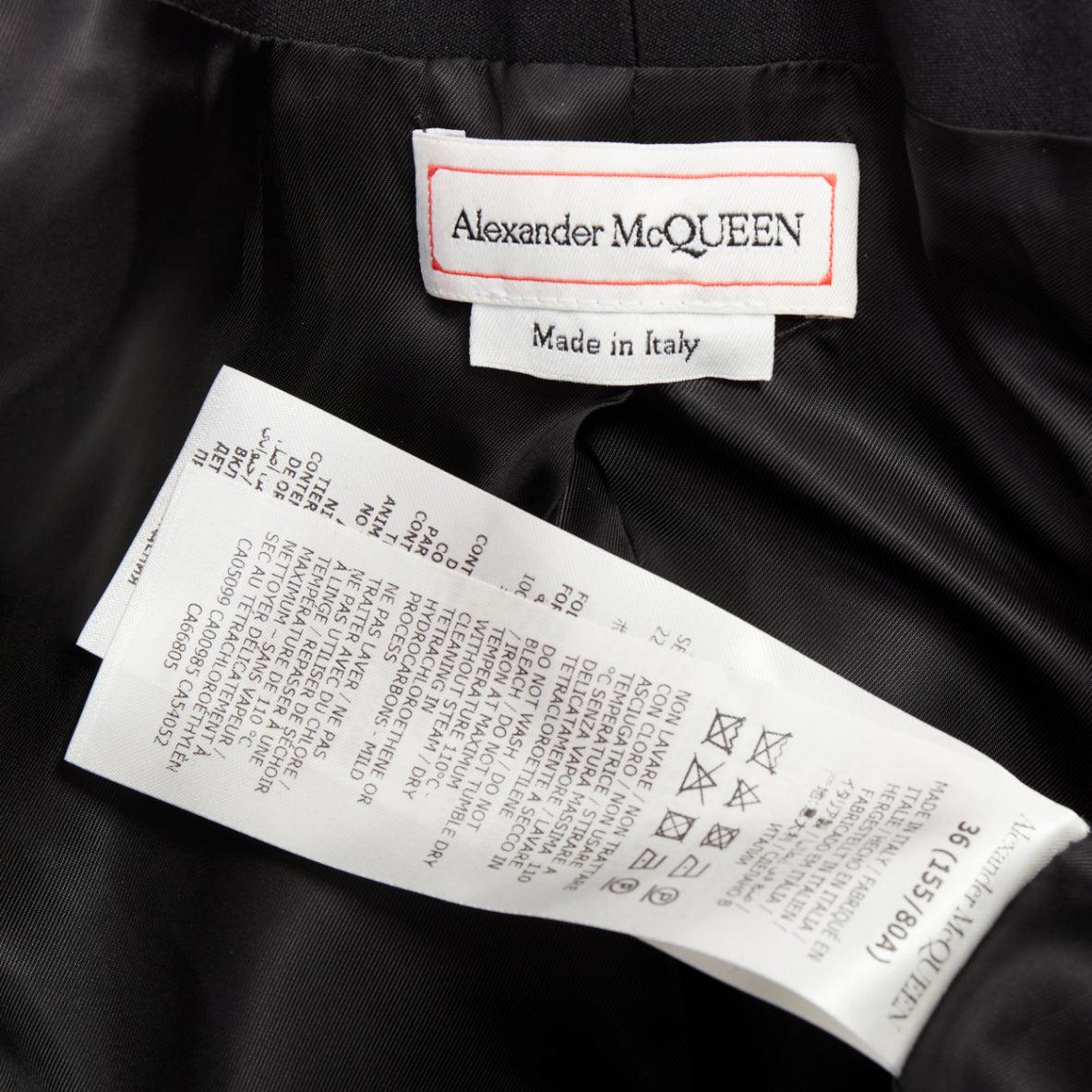 ALEXANDER MCQUEEN 2023 Orchidee verschönert schwarz slim fit Wolle playsuit IT36 XS im Angebot 3