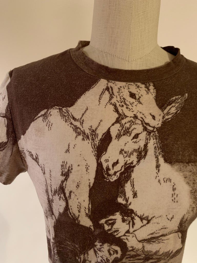 Alexander McQueen 90s Goya Los Caprichos Etching Print Shirt T