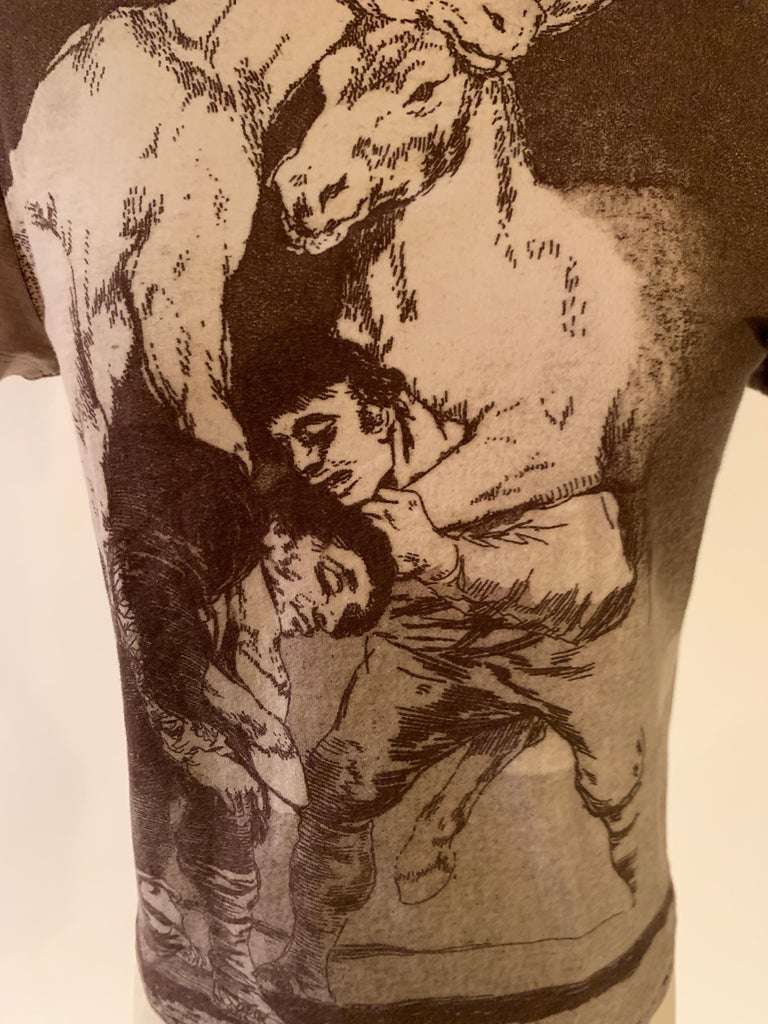 Alexander McQueen 90s Goya Los Caprichos Etching Print Shirt T