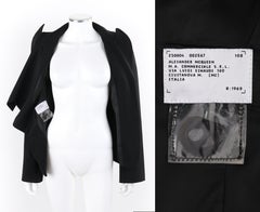 ALEXANDER McQUEEN A/W 1996 “Dante” Black Blazer Jacket w/ Hair + Birth Label
