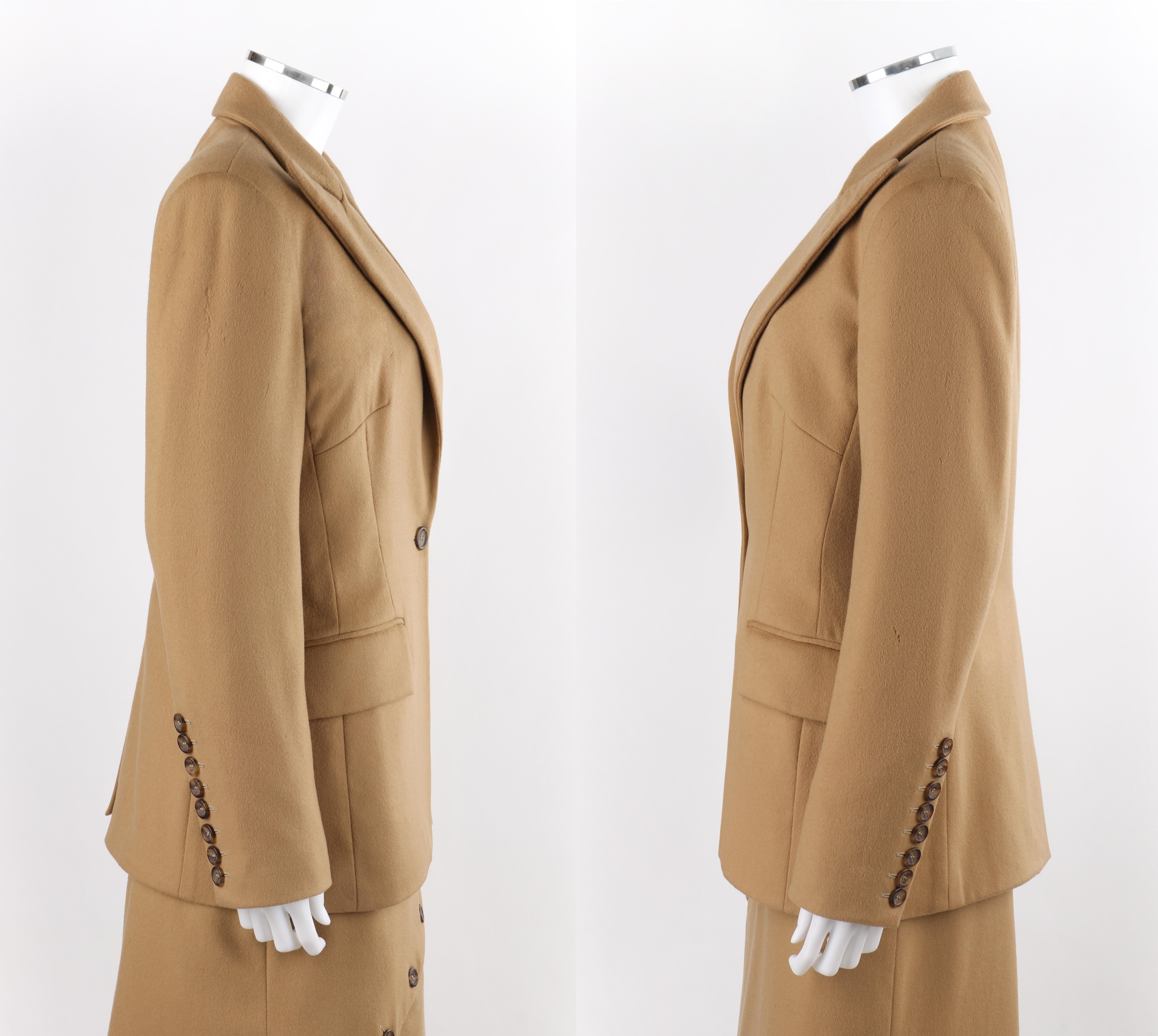 Women's ALEXANDER McQUEEN A/W 1996 “Dante” Brown Blazer Skirt Suit w/ Hair + Birth Label For Sale