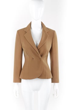 ALEXANDER McQUEEN A/W 1996 "Dante" Camel Brown Snap Closure Collared Blazer