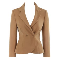 ALEXANDER McQUEEN A/W 1996 "Dante" Marrón Camel Cierre a presión Blazer con cuello