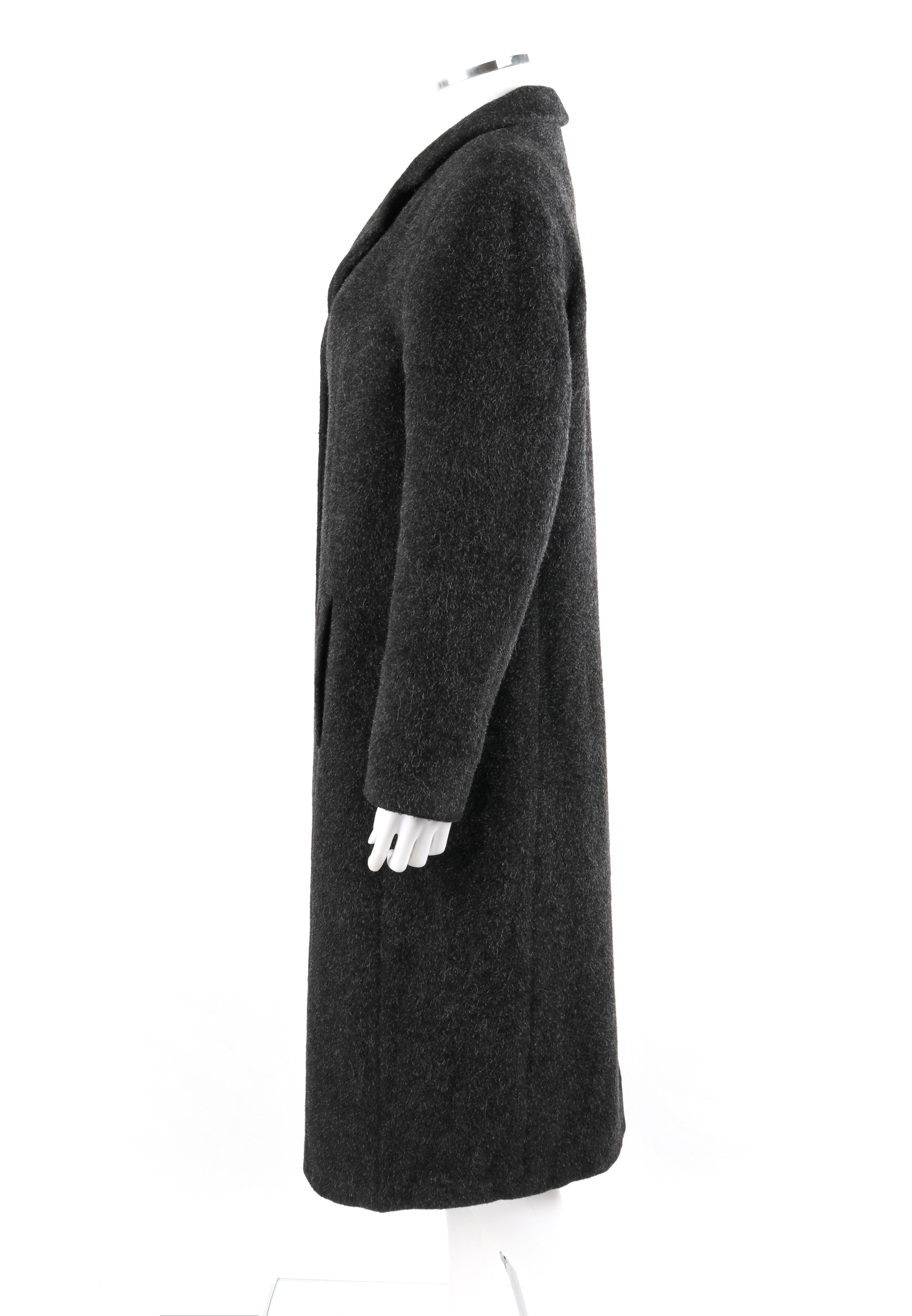 ALEXANDER McQUEEN A/W 1996 “Dante” Charcoal Gray Mohair Coat Button Up Overcoat  In Good Condition For Sale In Thiensville, WI