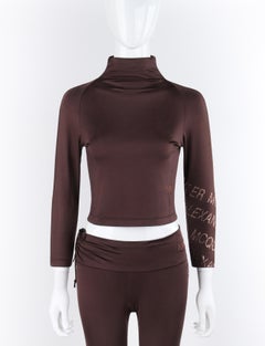 ALEXANDER McQUEEN A/W 1998 "Joan" 2pc Brown Turtleneck Gold Logo Athleisure Set
