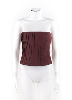 ALEXANDER McQUEEN A/W 1998 "Joan" Burgundy Pleated Strapless Cotton Bustier Top
