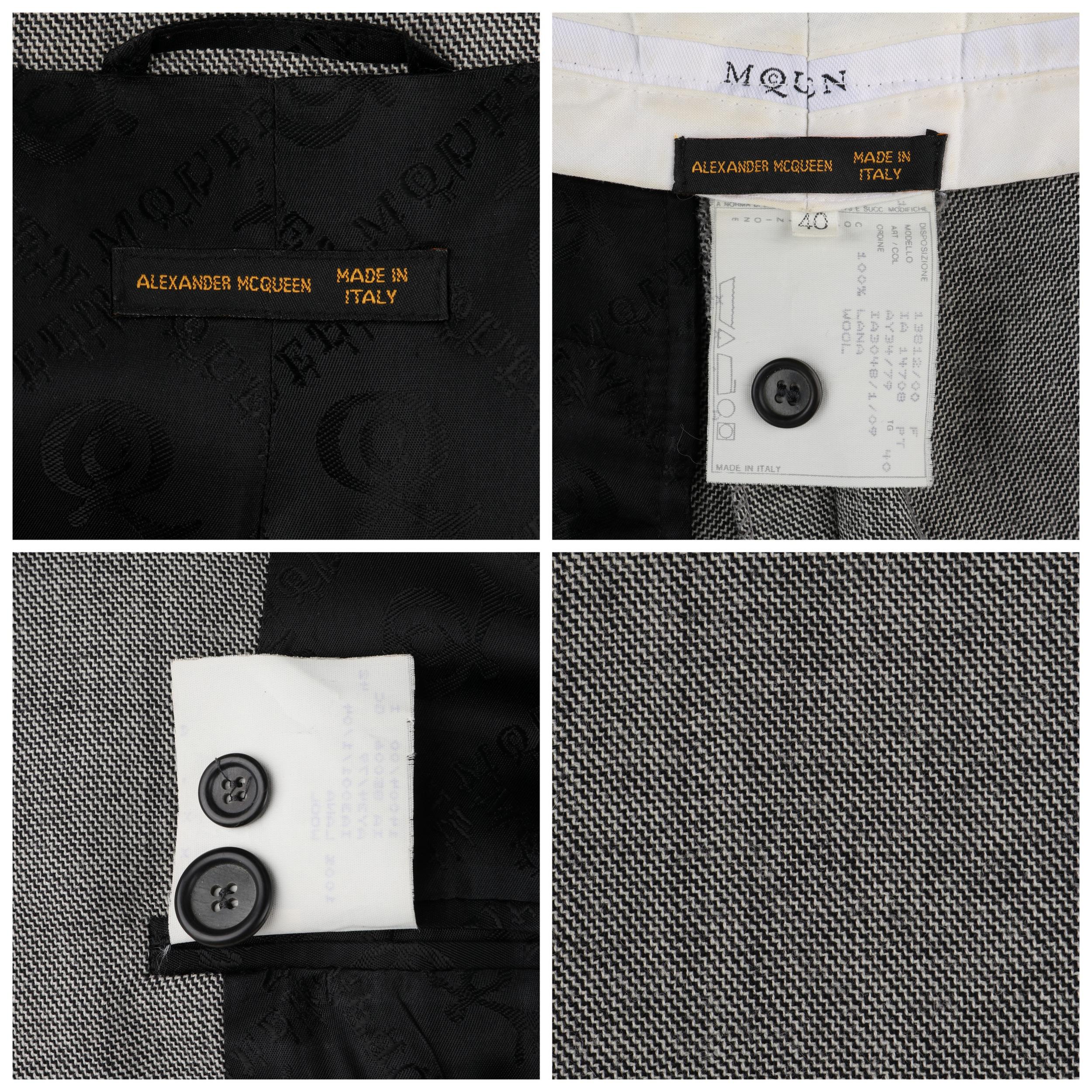 ALEXANDER McQUEEN A/W 1998 “Joan” Gray Blazer Jacket Wide Leg Trouser Pant Suit For Sale 4