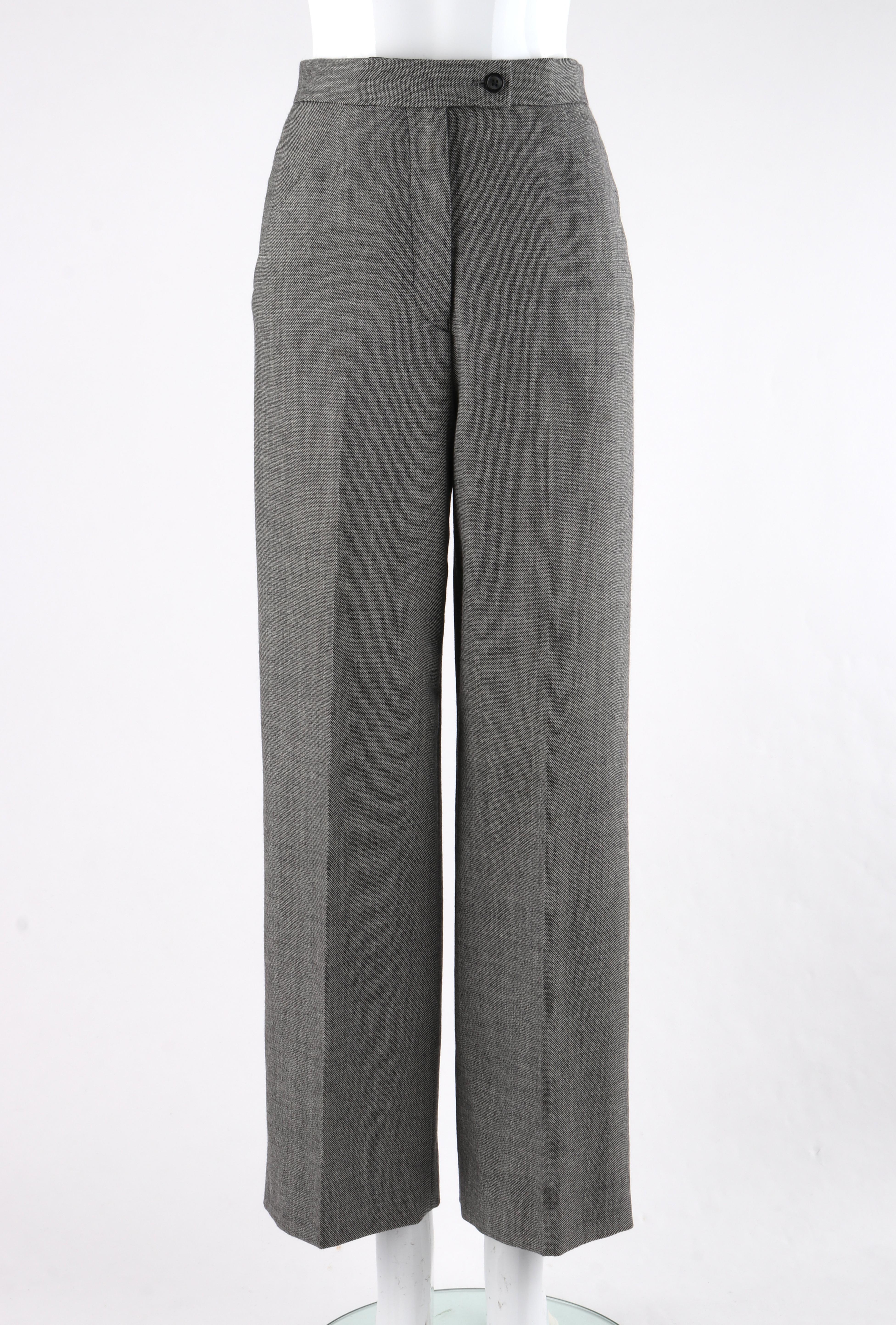 Women's or Men's ALEXANDER McQUEEN A/W 1998 “Joan” Gray Blazer Jacket Wide Leg Trouser Pant Suit For Sale