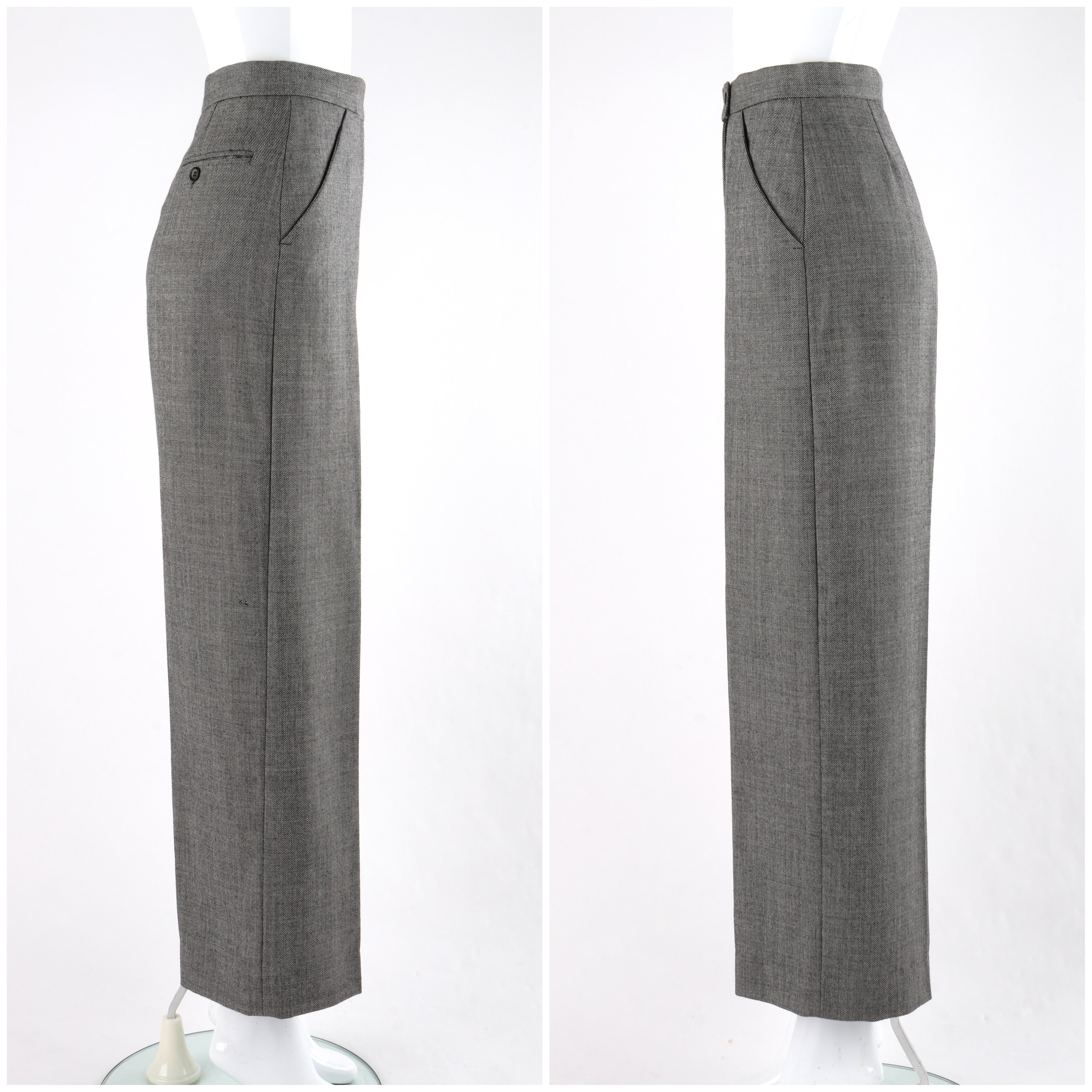 ALEXANDER McQUEEN A/W 1998 “Joan” Gray Blazer Jacket Wide Leg Trouser Pant Suit For Sale 1