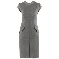 ALEXANDER McQUEEN A/W 1998 "Joan" Gray Plunging Back Shift Cocktail Dress