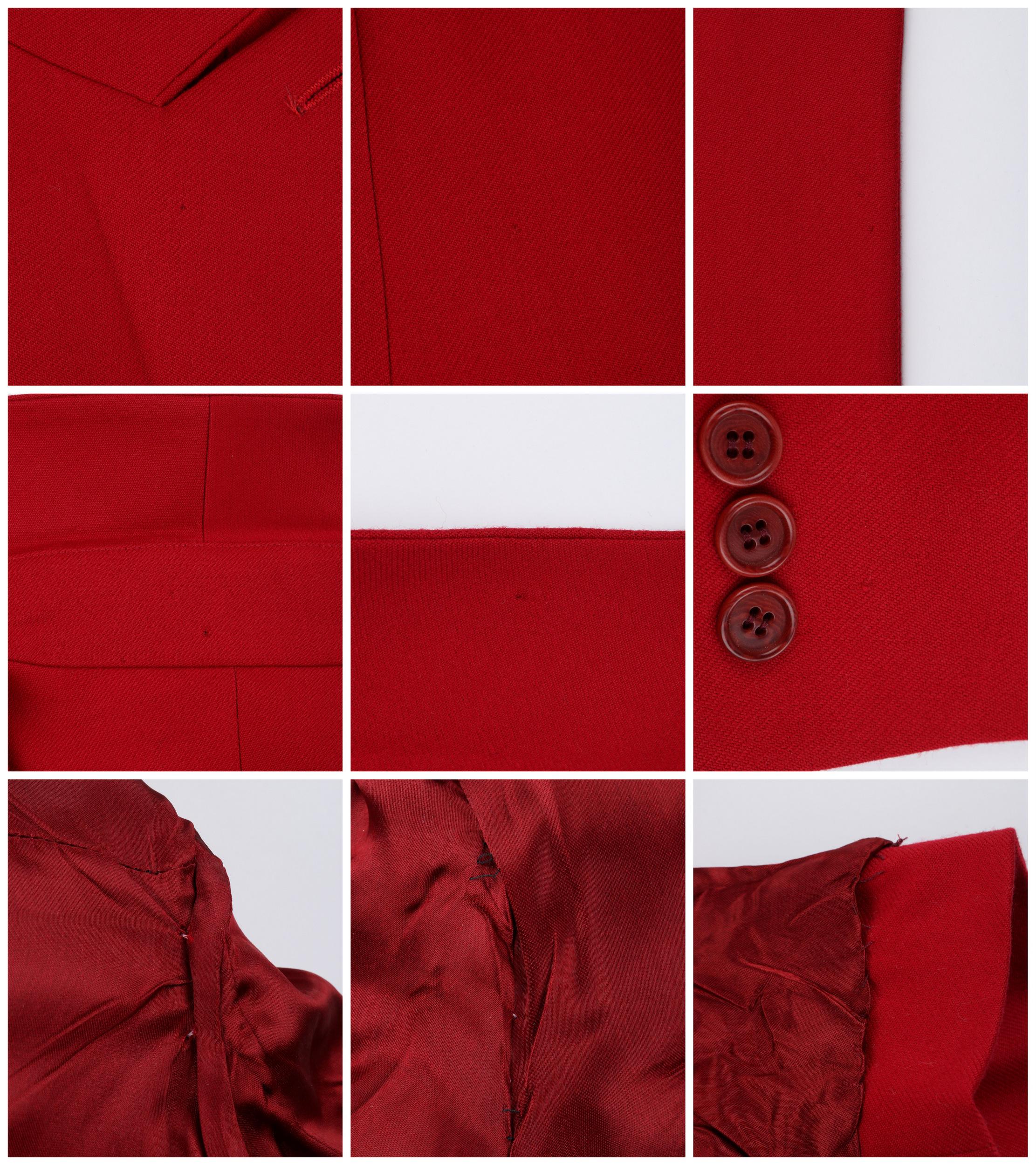 ALEXANDER McQUEEN A/W 1998 “Joan” Red Double Breasted Button Front Blazer Jacket For Sale 5