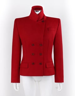 ALEXANDER McQUEEN A/W 1998 “Joan” Red Double Breasted Button Front Blazer Jacket