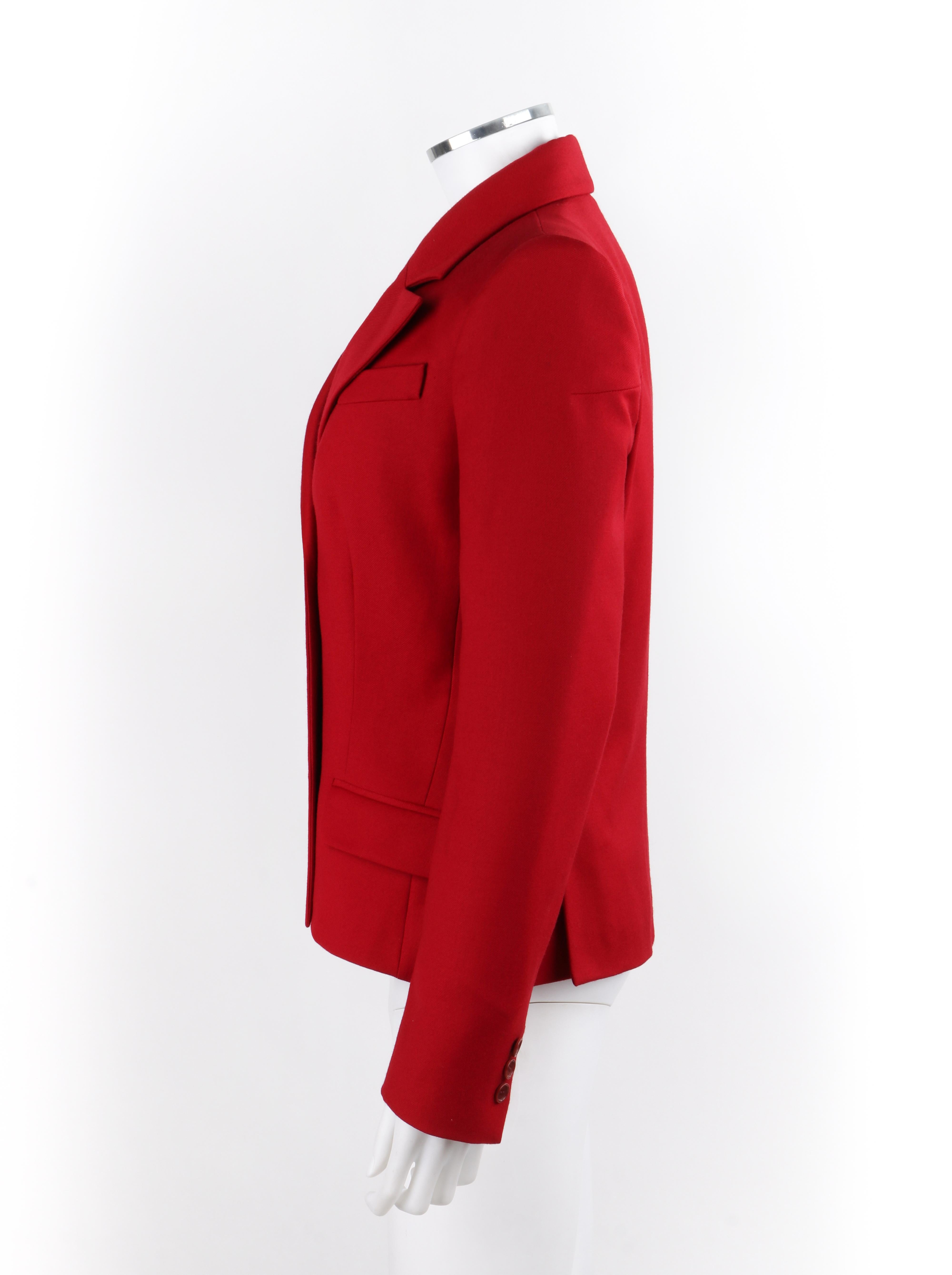 ALEXANDER McQUEEN A/W 1998 “Joan” Red Double Breasted Button Front Blazer Jacket For Sale 1