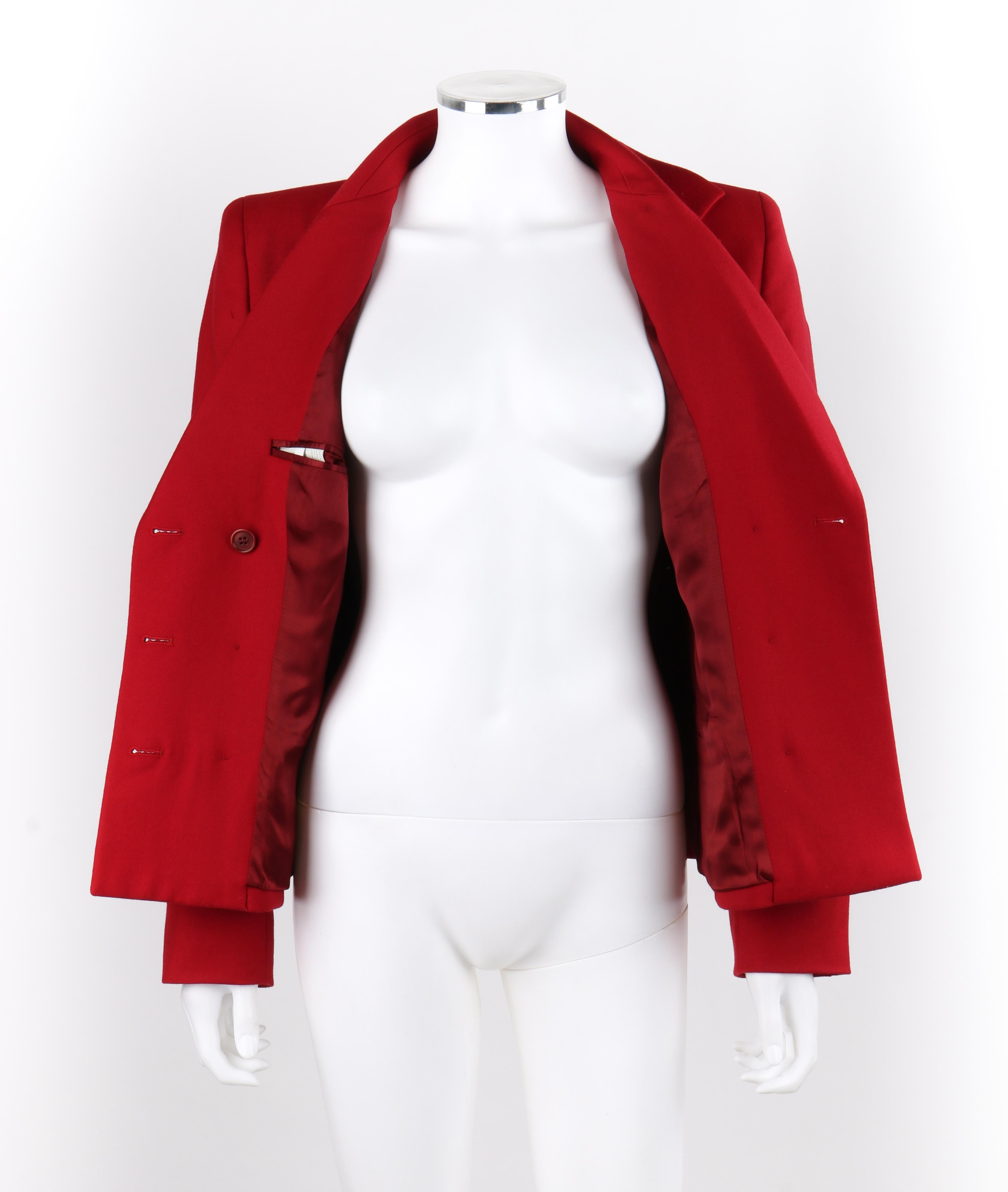 ALEXANDER McQUEEN A/W 1998 “Joan” Red Double Breasted Button Front Blazer Jacket For Sale 2