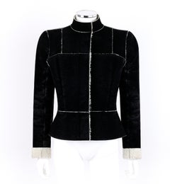 ALEXANDER McQUEEN A/W 1999 Black Cream Shearling Sherpa Panel Jacket Coat