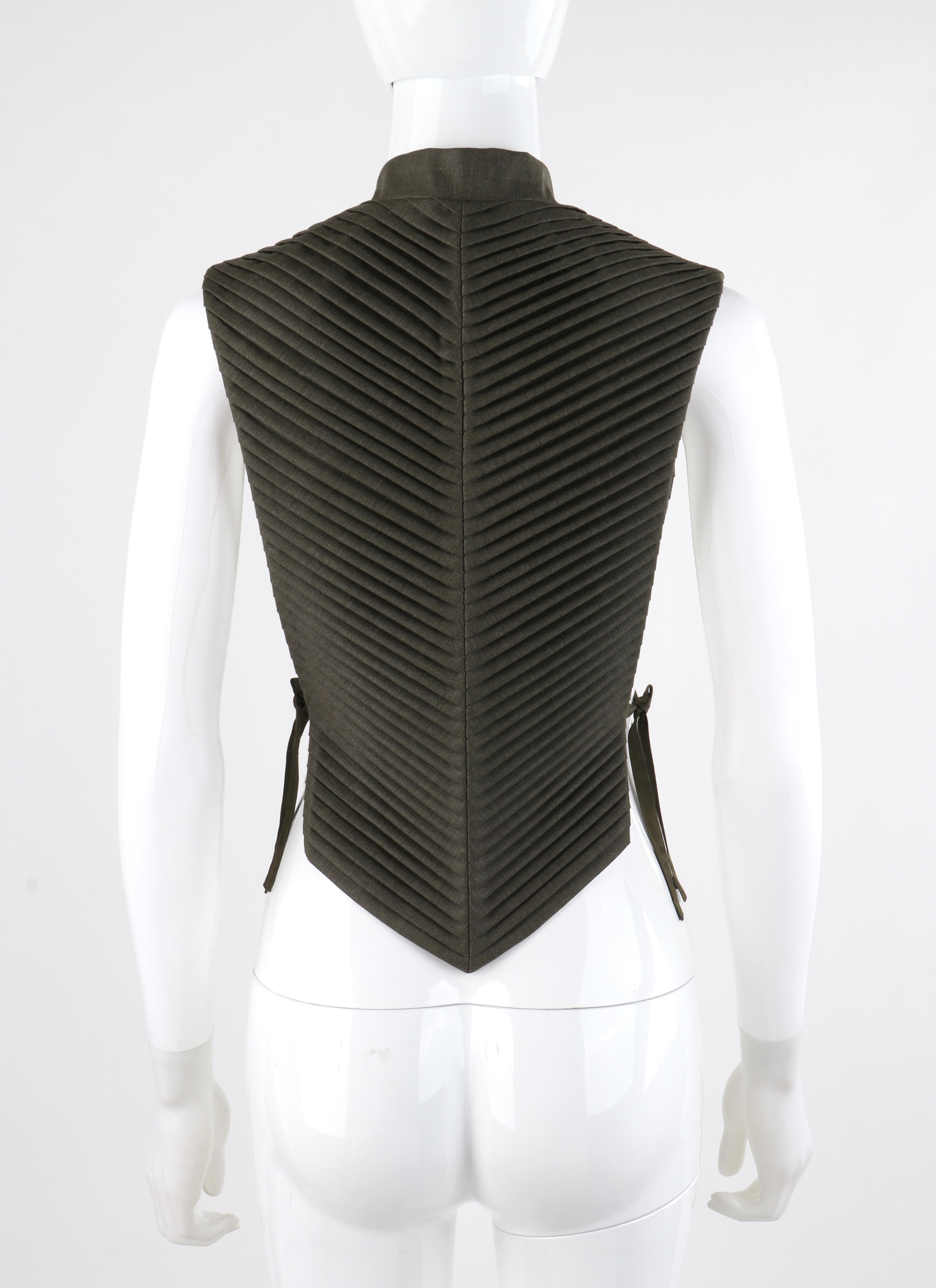 Black ALEXANDER McQUEEN A/W 1999 “The Overlook” Chinese Armor Style Pleated Vest   For Sale