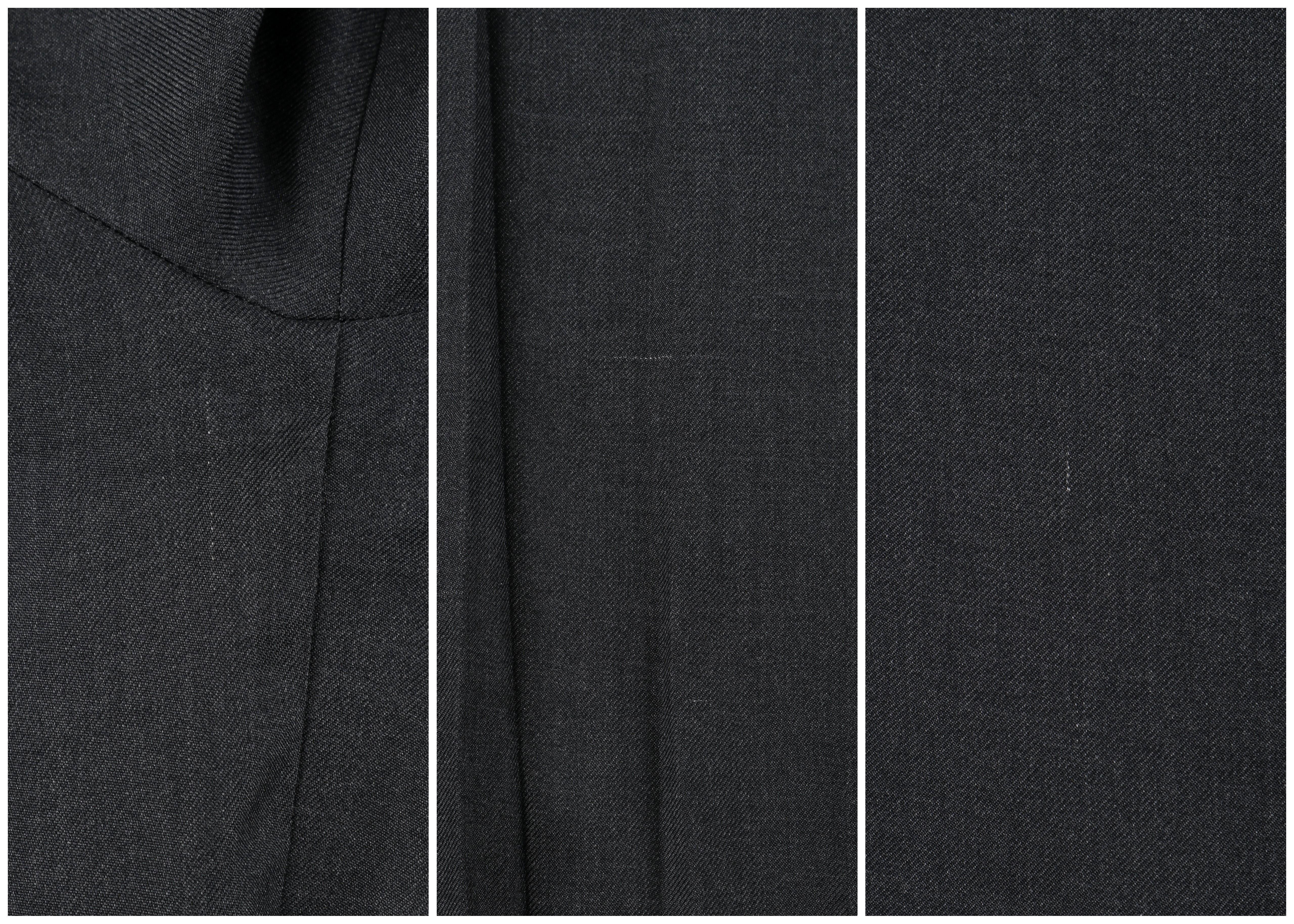  ALEXANDER McQUEEN A/W 1999 “The Overlook” Dark Gray Pleated Bishop Sleeve Top For Sale 4