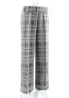 ALEXANDER McQUEEN A/W 1999 "The Overlook" Gray Check Mohair Wide Leg Trousers