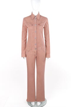 ALEXANDER McQUEEN A/W 1999 "The Overlook" Pink Denim Low Rise Bumster Jumpsuit