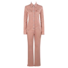 ALEXANDER McQUEEN A/W 1999 "The Overlook" Pink Denim Low Rise Bumster Jumpsuit