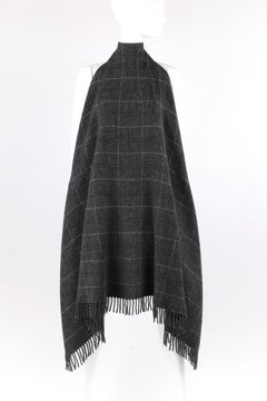 ALEXANDER McQUEEN A/W 1999 "The Overlook" Wool Check Fringe Blanket Halter Dress