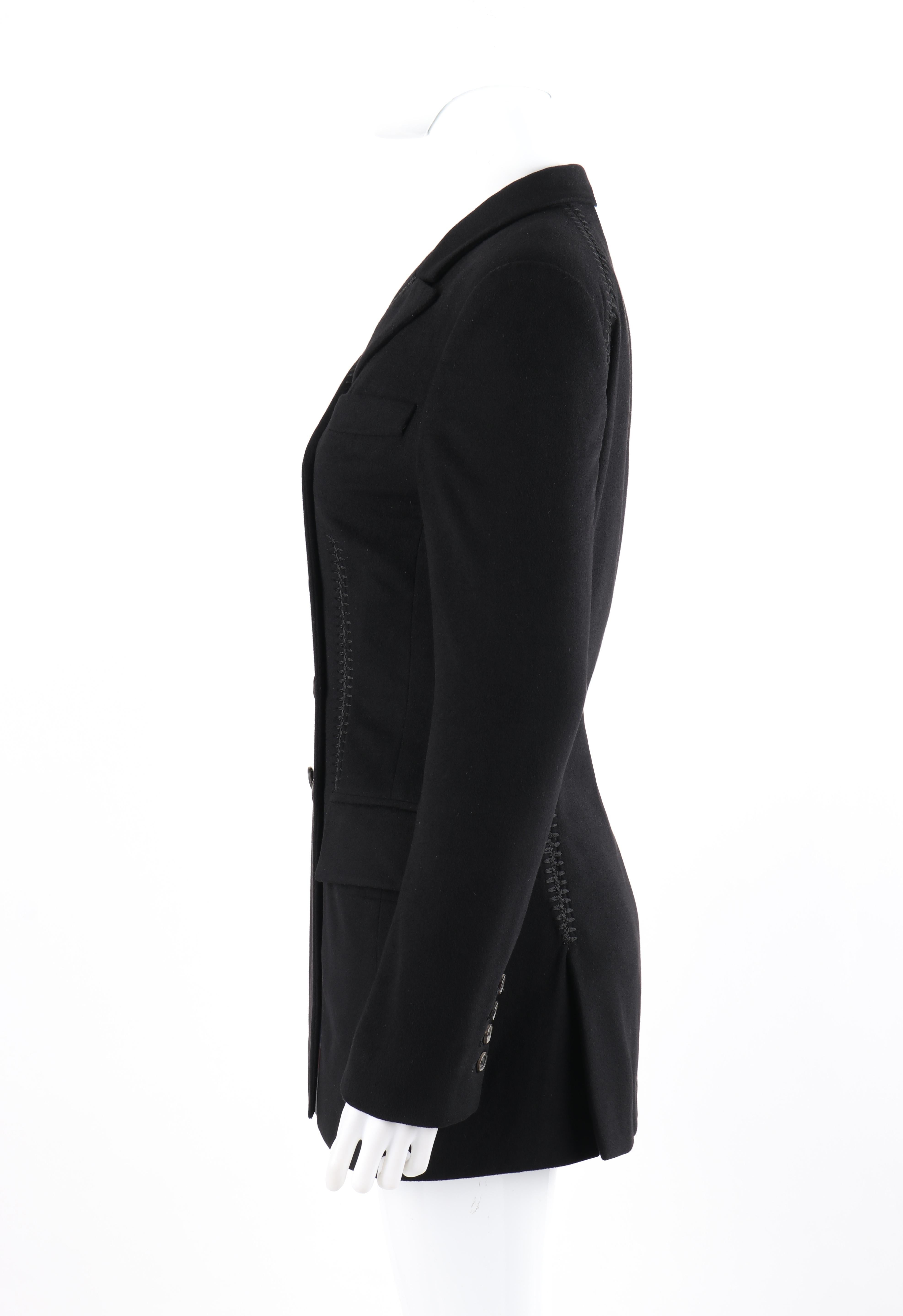 ALEXANDER McQUEEN A/W 2002 “Supercalifragilistic” Black Cashmere Jacket Blazer In Excellent Condition In Thiensville, WI