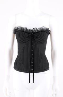 ALEXANDER McQUEEN A/W 2002 "Supercalifragilistic" Black Silk Bustier Corset Top