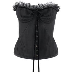 ALEXANDER McQUEEN A/W 2002 "Supercalifragilistic" Black Silk Bustier Corset Top