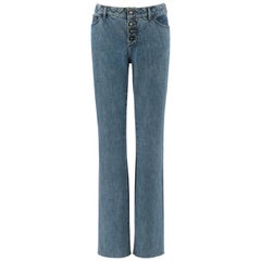 ALEXANDER McQUEEN A/W 2002 "Supercalifragilistic" Denim Lace Up Boot Cut Jeans