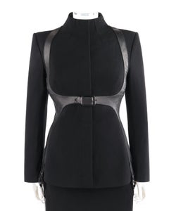 ALEXANDER McQUEEN A/W 2002 "Supercalifragilistic" Leather Harness Skirt Suit Set