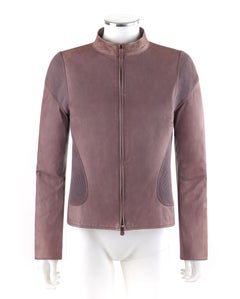 ALEXANDER McQUEEN A/W 2002 "Supercalifragilistic" Mauve Leather Moto Jacket