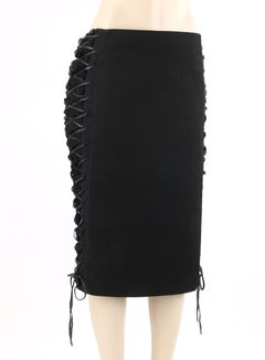 ALEXANDER McQUEEN A/W 2002 "Supercalifragilistic" Silk Lace Up Pencil Skirt