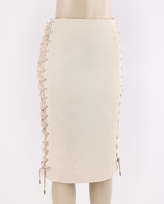 ALEXANDER McQUEEN A/W 2002 “Supercalifragilistic” Silk Lace Up Pencil Skirt