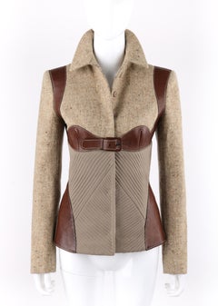 ALEXANDER McQUEEN A/W 2002 "Supercalifragilistic" Tweed & Leather Harness Jacket