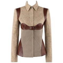 ALEXANDER McQUEEN A/W 2002 "Supercalifragilistic" Tweed & Veste harnais en cuir