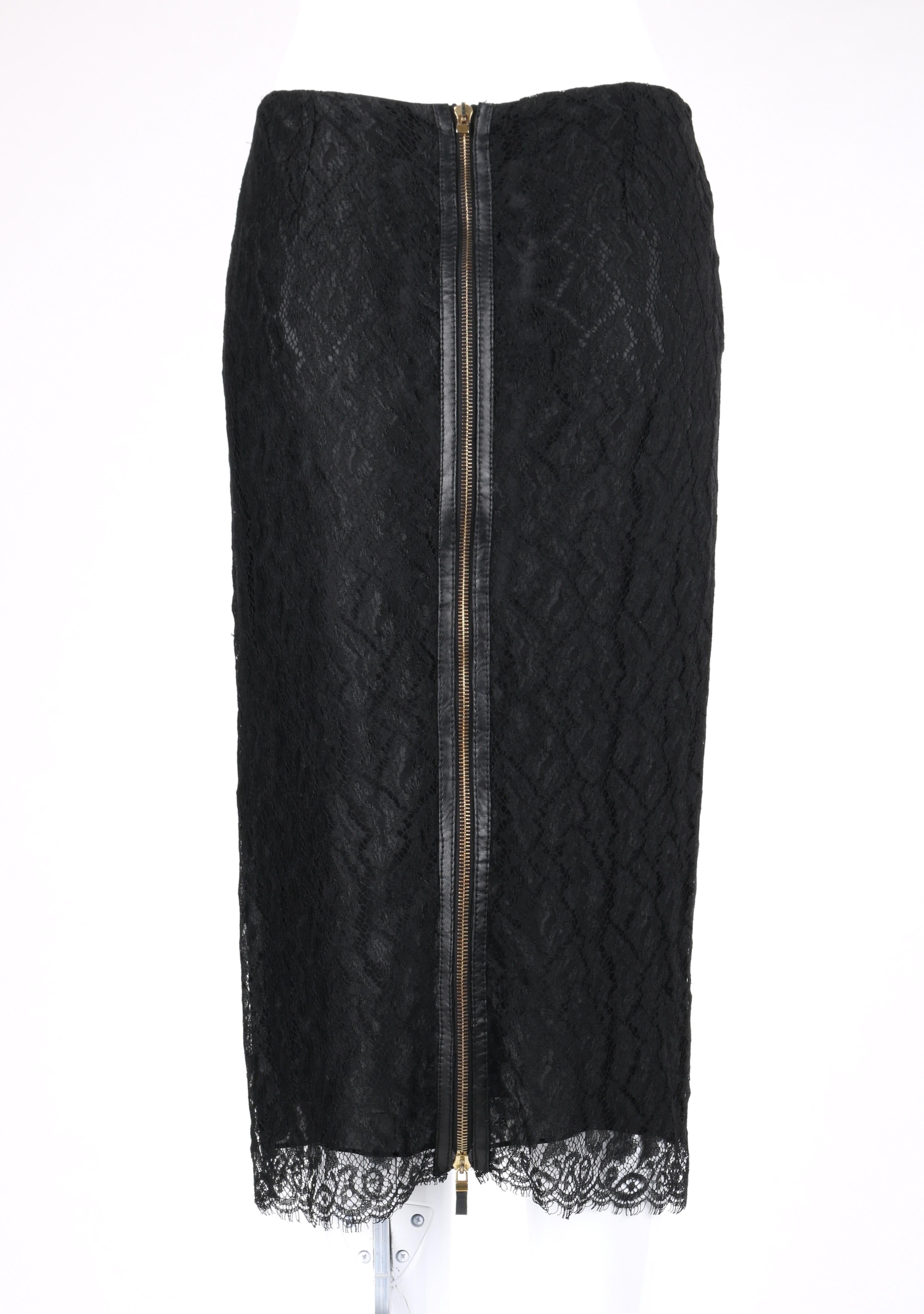 black lace pencil skirt