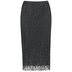 ALEXANDER McQUEEN A/W 2003 "Scanners" Black Lace Exposed Zipper Pencil Skirt