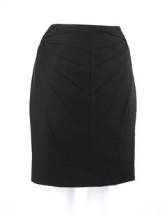 ALEXANDER McQUEEN A/W 2003 "Scanners" Black Sunburst Pleated Pencil Skirt