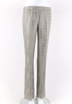 ALEXANDER McQUEEN A/W 2003 “Scanners” Metallic Geometric Boot-cut Pants Trousers