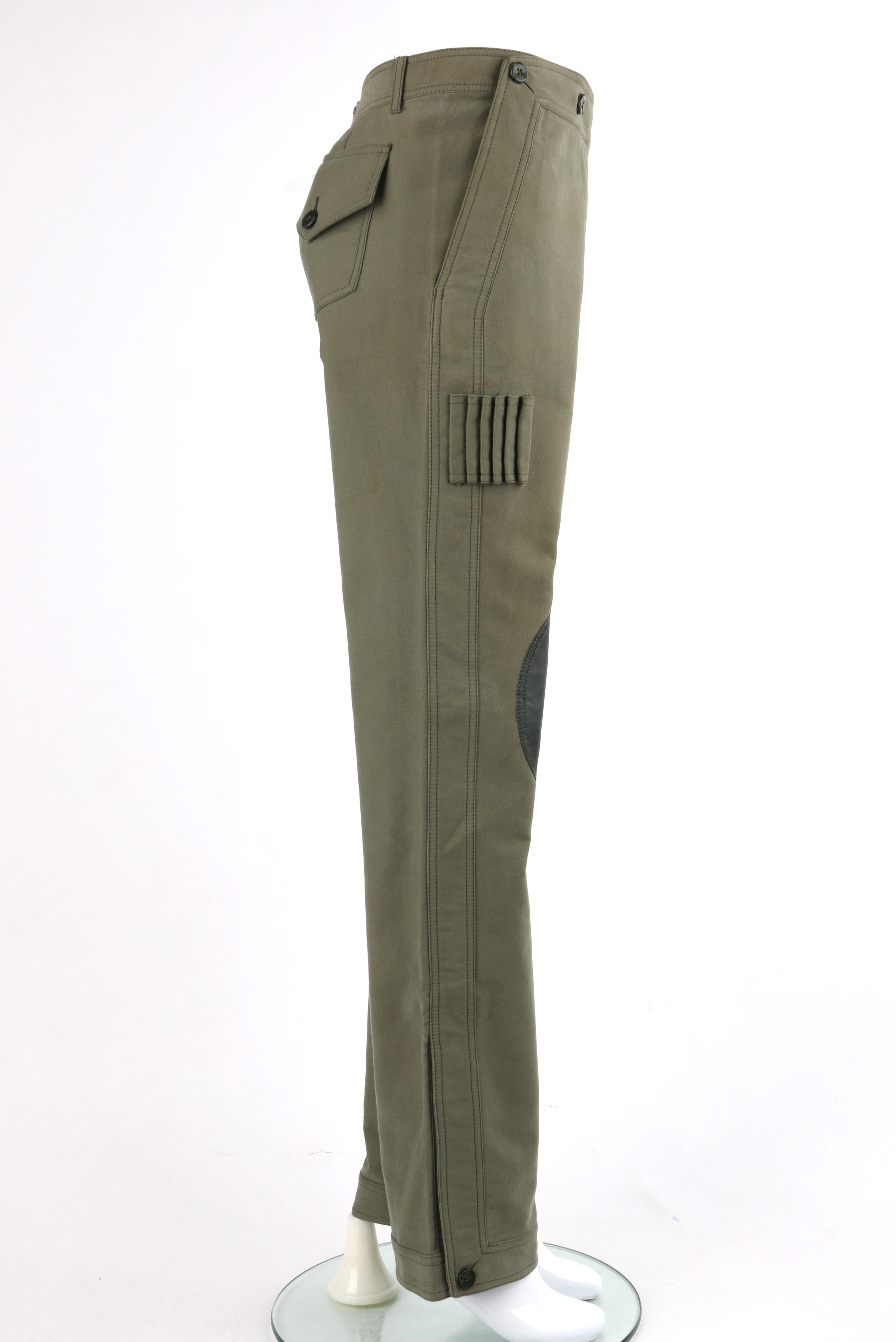 leather knee pants