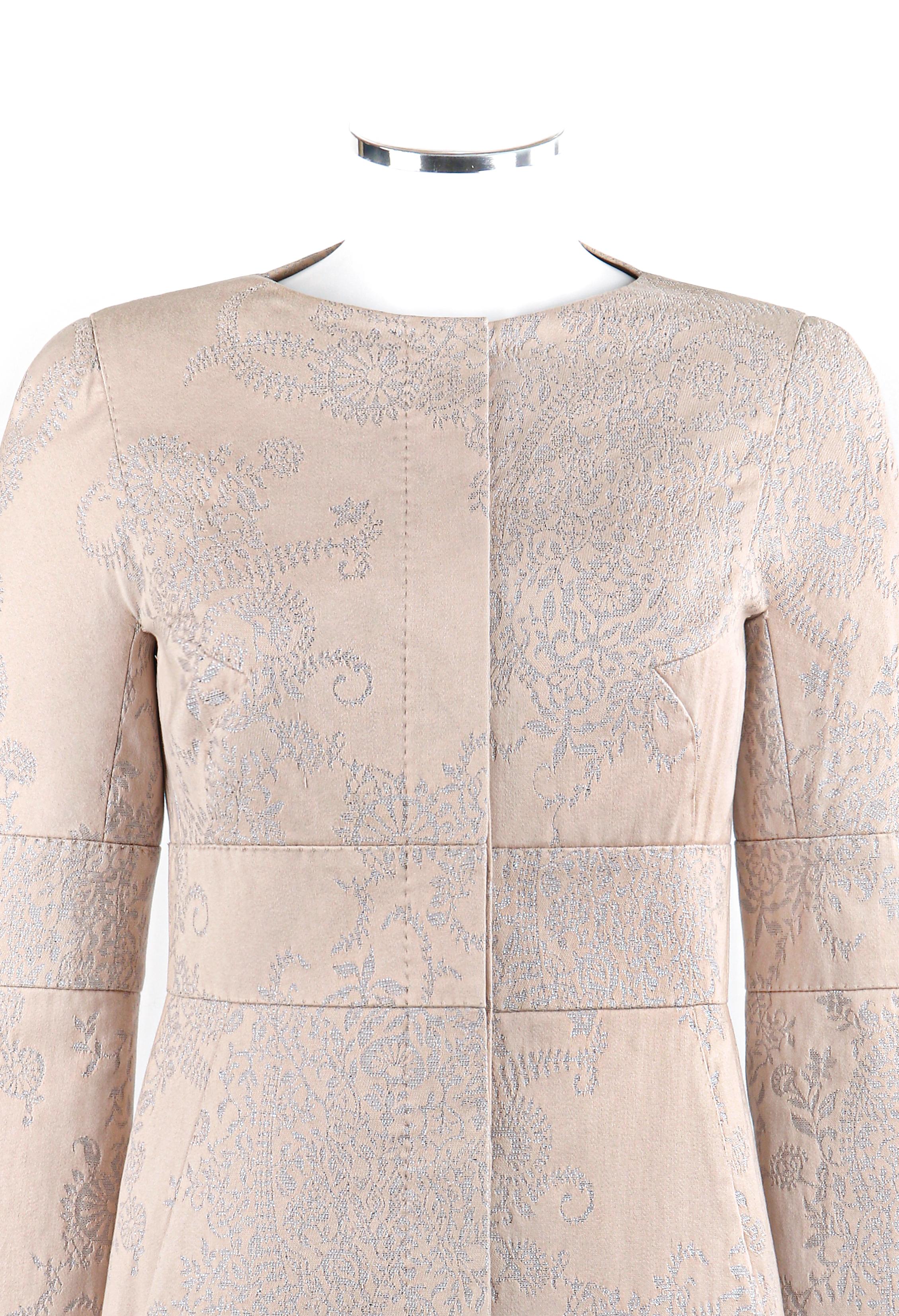 ALEXANDER McQUEEN A/W 2004 “Pantheom as Lecum” Pink Metallic Embroidered Coat In Good Condition For Sale In Thiensville, WI
