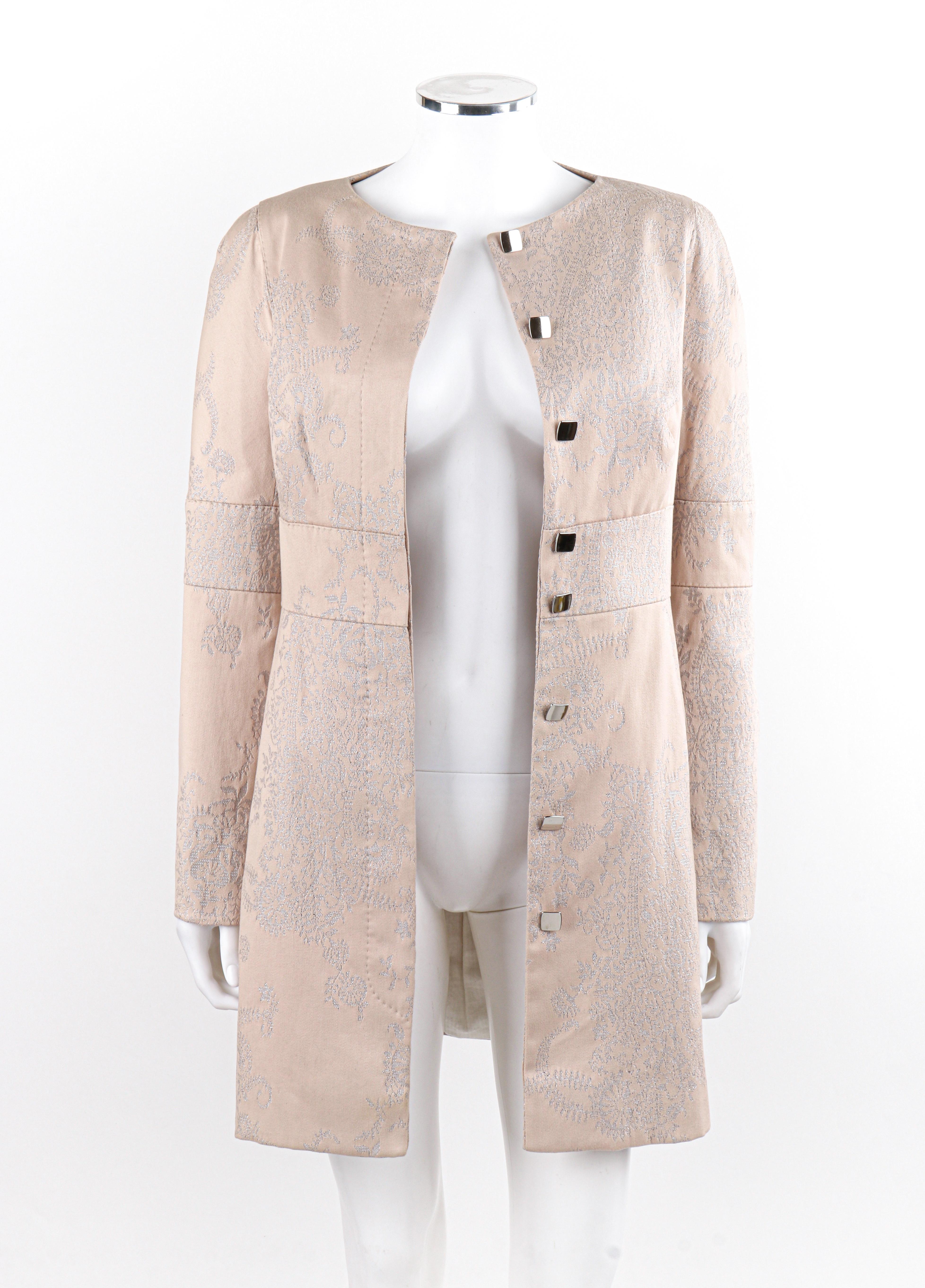 ALEXANDER McQUEEN A/W 2004 “Pantheom as Lecum” Pink Metallic Embroidered Coat For Sale 3