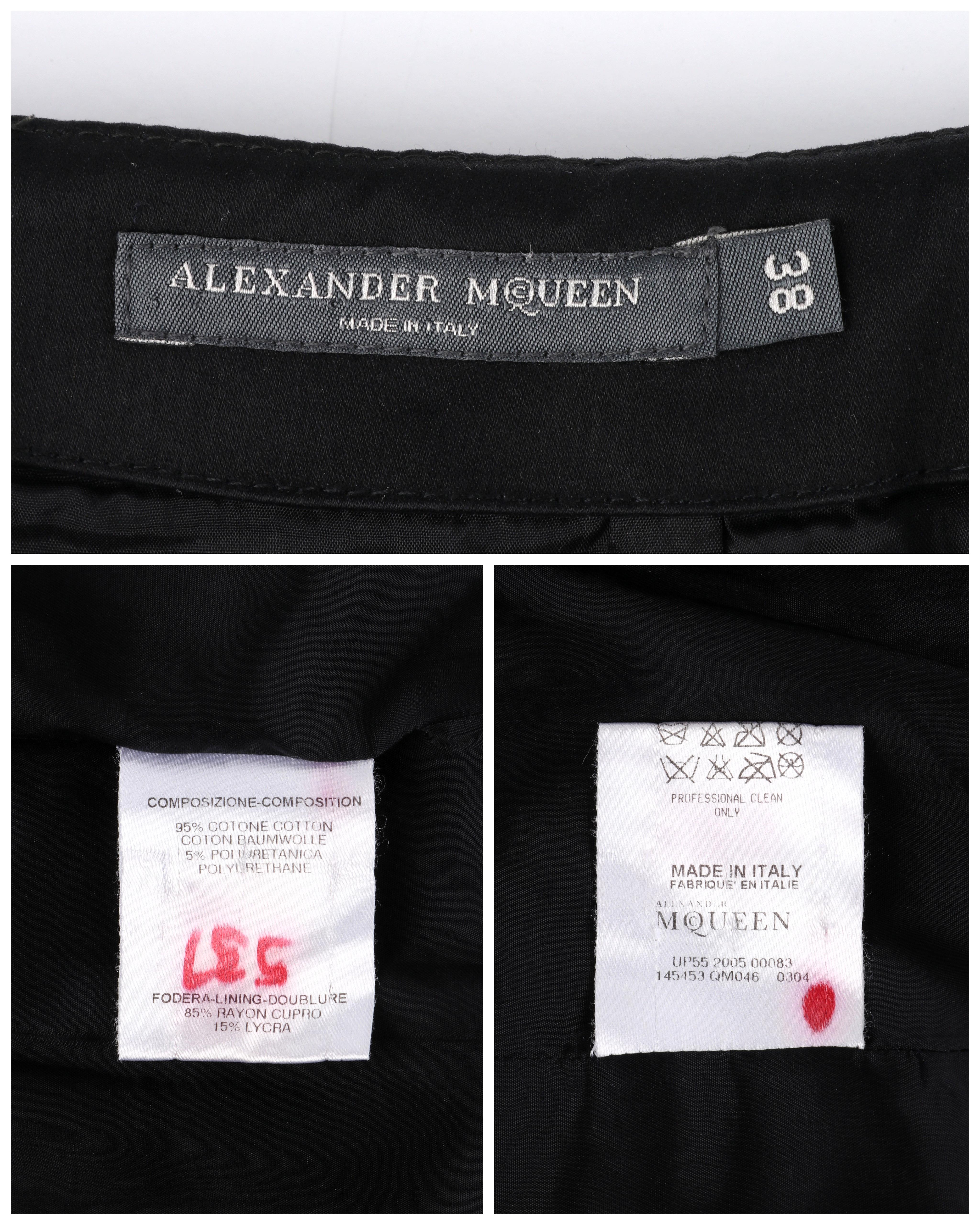 ALEXANDER McQUEEN H/W 2005 „Man Who Knew Too Much“ Schwarzer Bleistiftrock mit Schnürung  im Angebot 5