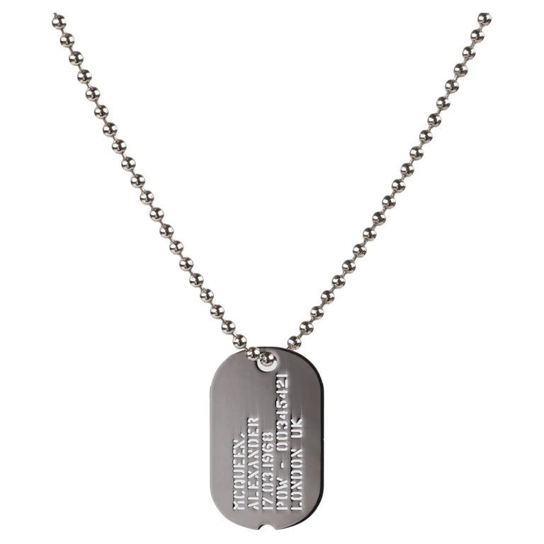 ALEXANDER McQUEEN A/W 2005 Silver Bead Chain Military Dog Tag