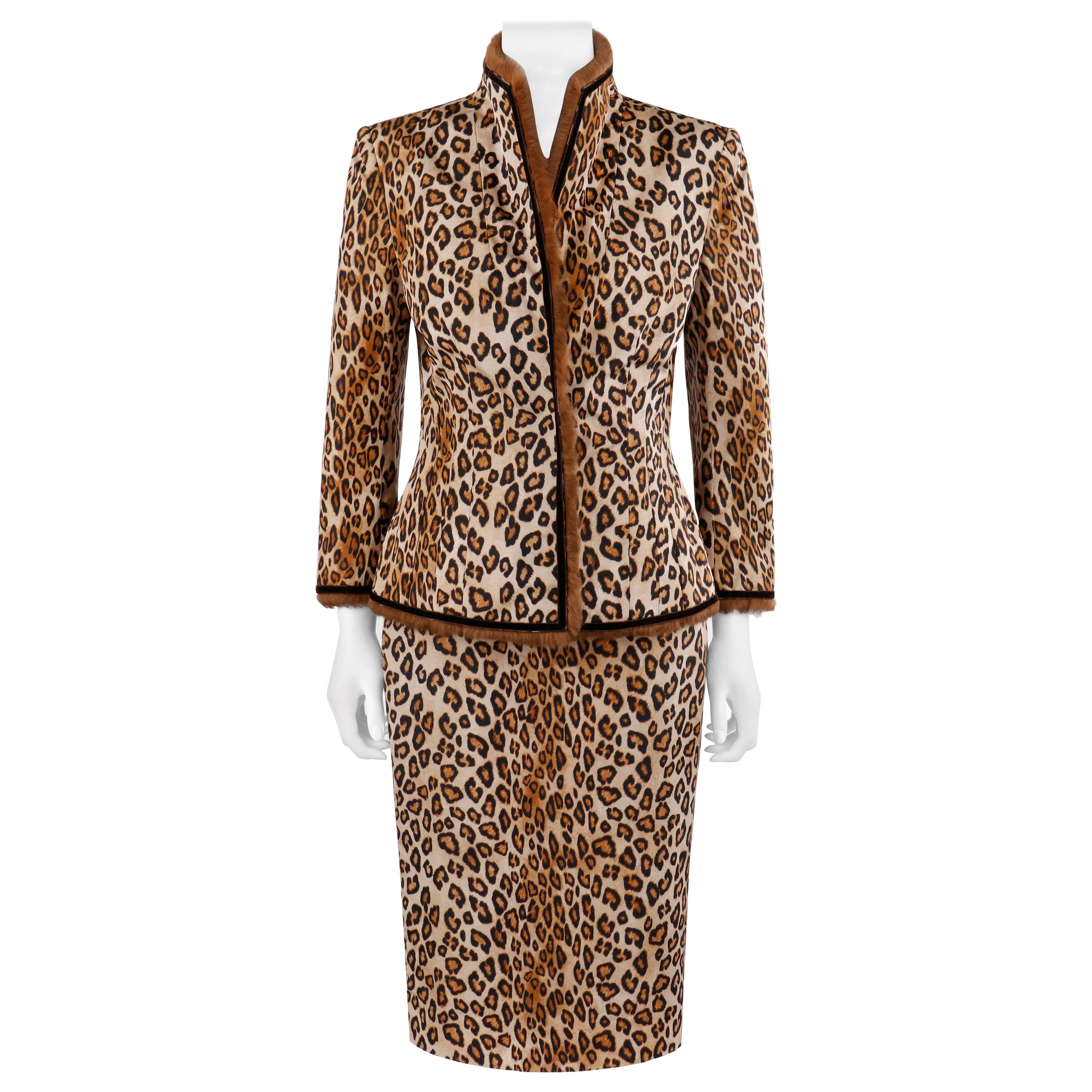 Alexander McQueen A/W 2005 "The Man Who Knew Too Much" Leopard Fur Jacket Skirt For Sale